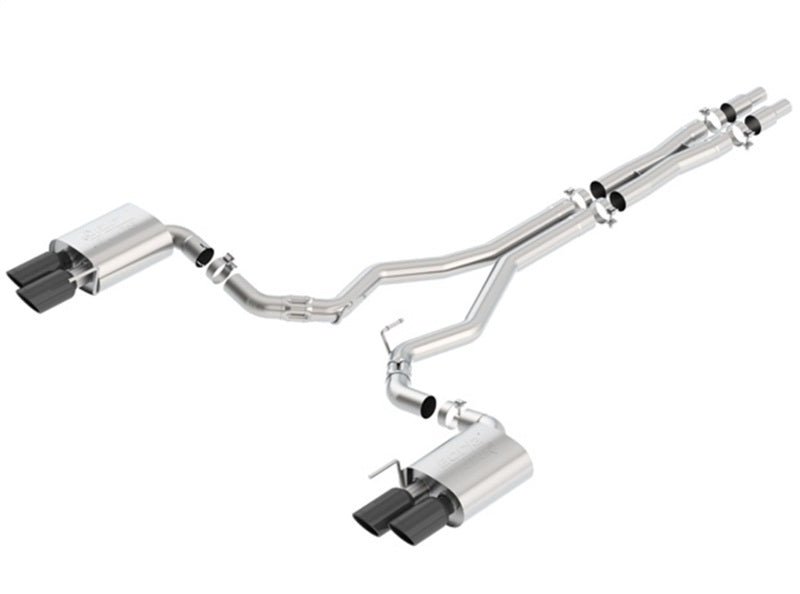 Borla 2018 Ford Mustang GT (A/T / M/T) 3in ATAK Catback Exhaust w/o Valves w/ Black Chrome Tips - Crew Original