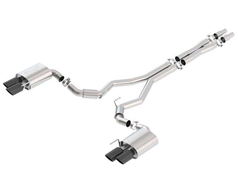 Borla 2018 Ford Mustang GT (A/T / M/T) 3in S-Type Catback Exhaust w/o Valves w/ Black Chrome Tips - Crew Original