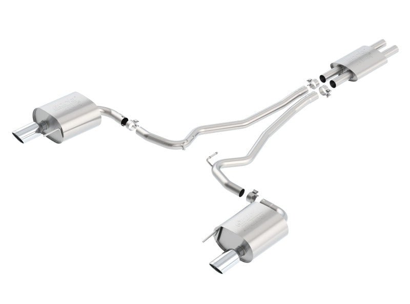 Borla ATAK Cat Back 15 Ford Mustang 3.7L V6 MT/AT 2.25in Pipe 4in Single Round Rolled Tips - Crew Original