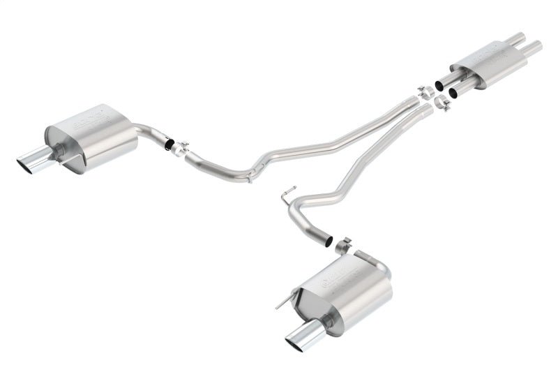 Borla ATAK Cat Back 15 Ford Mustang 3.7L V6 MT/AT 2.25in Pipe 4in Single Round Rolled Tips - Crew Original