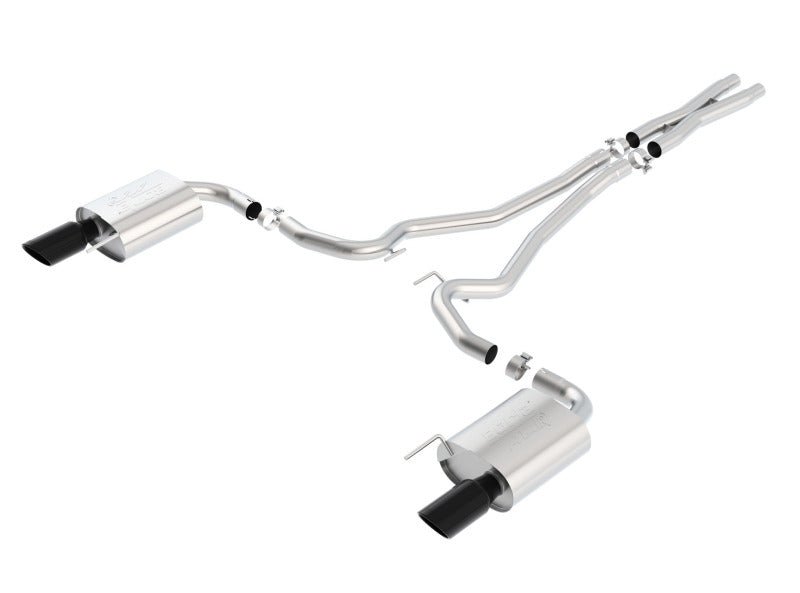 Borla Atak S Cat-Back 15-17 Ford Mustang GT 5.0L V8 MT/AT 2.5in pipe 4in tip (Black Chrome) - Crew Original