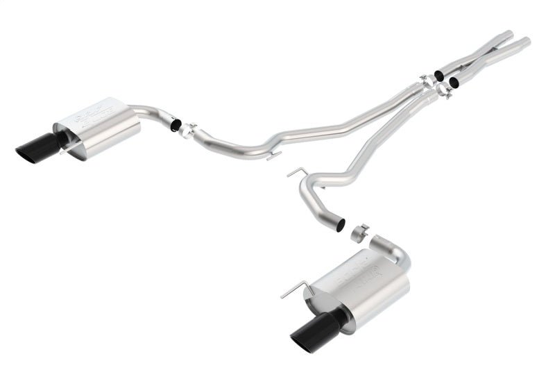 Borla Atak S Cat-Back 15-17 Ford Mustang GT 5.0L V8 MT/AT 2.5in pipe 4in tip (Black Chrome) - Crew Original