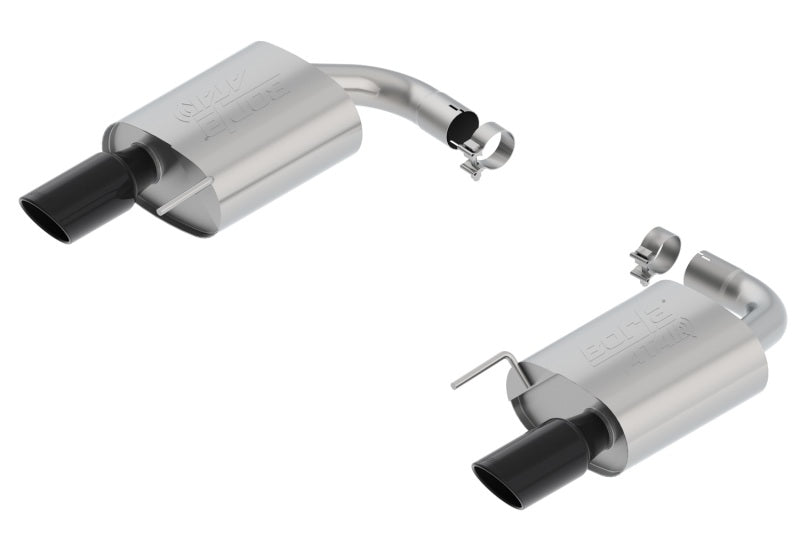 Borla Atak S Rear Section 15-17 Ford Mustang GT 5.0L V8 MT/AT 2.5in pipe 4in tip (Black Chrome) - Crew Original