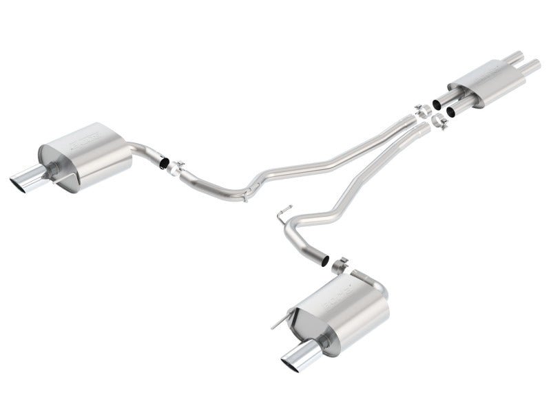 Borla Cat Back 15-17 Ford Mustang 3.7L V6 MT/AT 2.25in Pipe 4in Single Round Rolled Tips - Crew Original