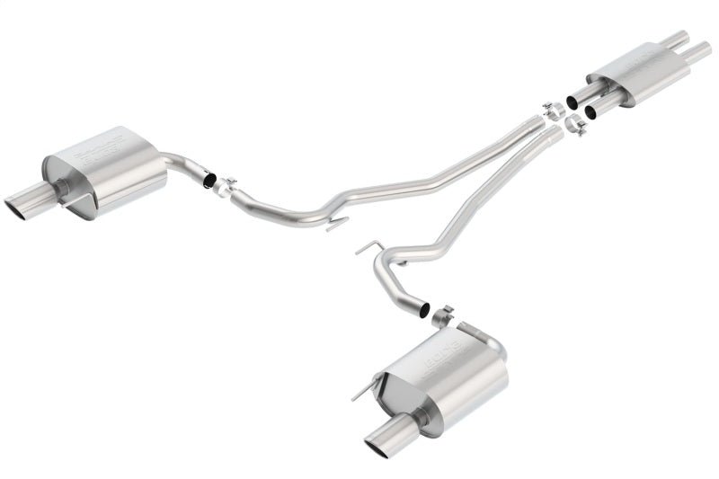 Borla Cat Back 15-17 Ford Mustang 3.7L V6 MT/AT 2.25in Pipe 4in Single Round Rolled Tips - Crew Original