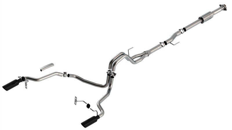 Borla F-150 2021 2.7L/3.5L 4dr CC SB EC STB Lari/King R/Plinum/LTD 3/2.25 SRE CB AK BLK CHR Tips - Crew Original