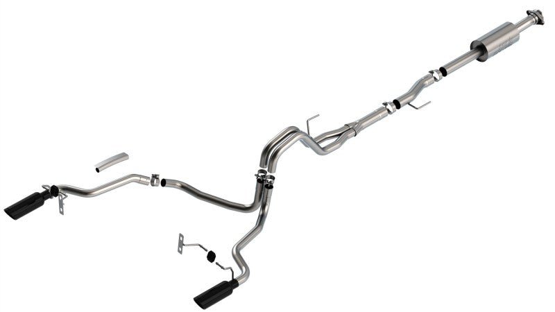Borla F-150 2021 2.7L/3.5L 4dr CC SB EC STB Lar/KingR/Plnum/LTD 3/2.25 SRE CB S-Type BLK CHR Tips - Crew Original