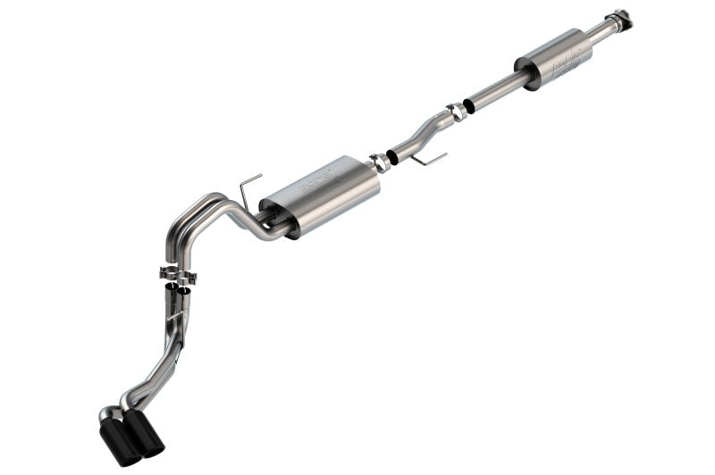 Borla F-150 2021 3.3L CC SB EC STB XL/XLT/Lariat/KR/Plnm/LTD 3/2.25 DSE Cat-Back ATAK Black CHR Tips - Crew Original