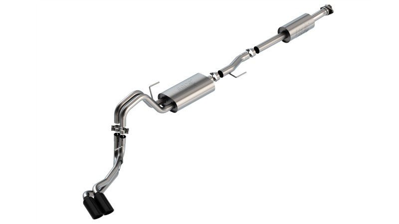 Borla F-150 2021 3.3L CC SB EC STB XL/XLT/Lariat/KR/Plnm/LTD 3/2.25 DSE Cat-Back ATAK Black CHR Tips - Crew Original
