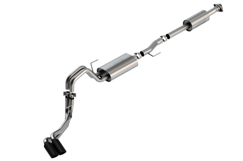 Borla F-150 2021 3.3L CC SB EC STB XL/XLT/Lariat/KR/Plnm/LTD 3/2.25 DSE Cat-Back S-Type BLK CHR Tips - Crew Original