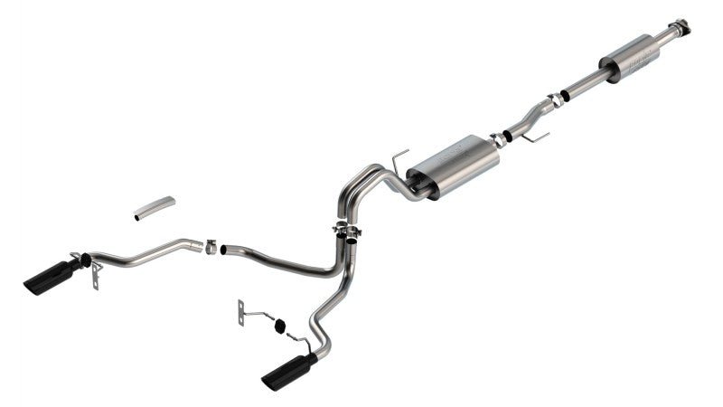 Borla F-150 2021 3.3L CC SB EC STB XL/XLT/Lariat/KR/Plnm/LTD 3/2.25 SRE Cat-Back ATAK Black CHR Tips - Crew Original