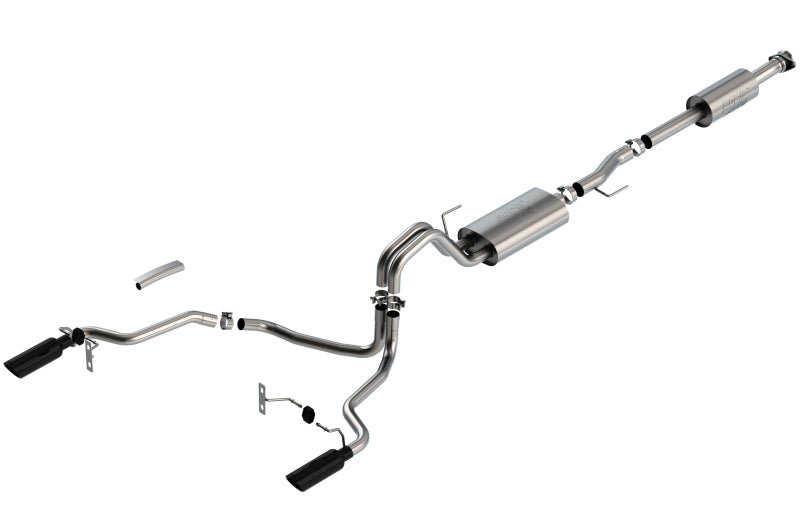 Borla F-150 2021 3.3L CC SB EC STB XL/XLT/Lariat/KR/Plnm/LTD 3/2.25 SRE Cat-Back ATAK Black CHR Tips - Crew Original