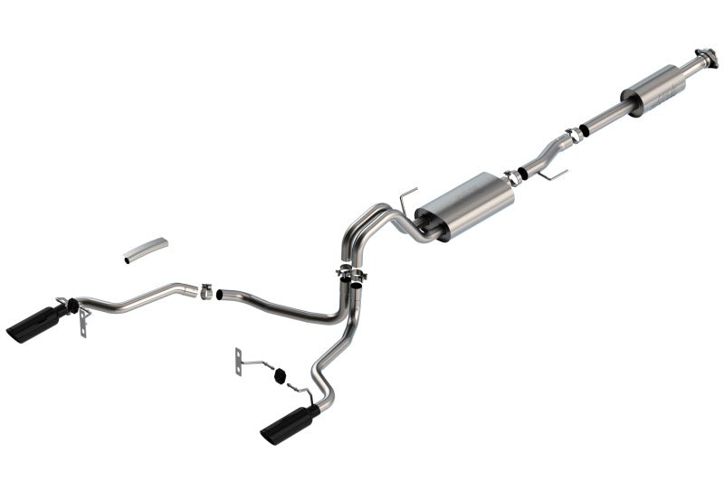 Borla F-150 2021 3.3L CC SB EC STB XL/XLT/Lariat/KR/Plnm/LTD 3/2.25 SRE Cat-Back S-Type BLK CHR Tips - Crew Original