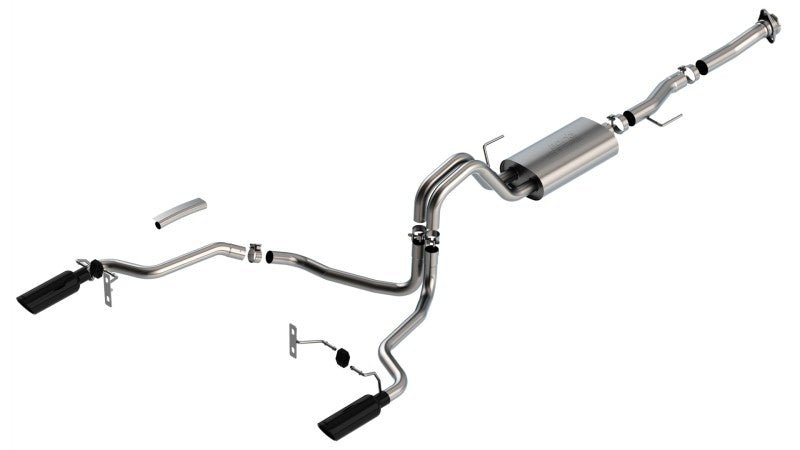 Borla F-150 2021 5.0L 2dr RC SB (122.8 WB) XL/XLT 3/2.25 SRE Cat-Back S-Type Black Chrome Tips - Crew Original