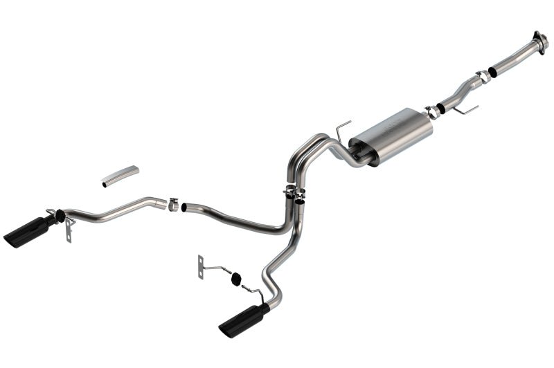 Borla F-150 2021 5.0L 2dr RC SB (122.8 WB) XL/XLT 3/2.25 SRE Cat-Back S-Type Black Chrome Tips - Crew Original