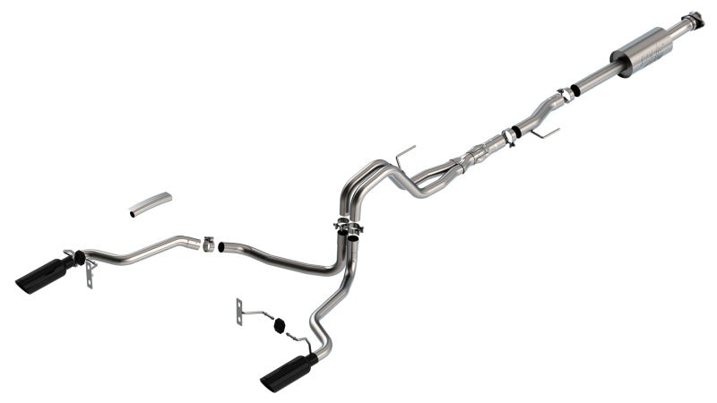 Borla F-150 2021 5.0L 4dr CC SB EC STB Lariat/KR/Platinm/LTD 3/2.25 SRE Cat-Back ATAK Black CHR Tips - Crew Original