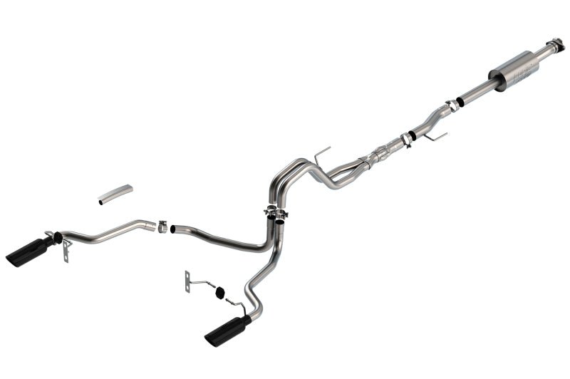 Borla F-150 2021 5.0L 4dr CC SB EC STB Lariat/KR/Platinm/LTD 3/2.25 SRE Cat-Back ATAK Black CHR Tips - Crew Original