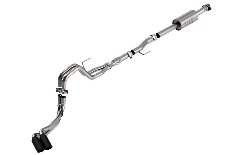 Borla F-150 2021 5.0L 4dr CC SB EC STB Lariat/KR/Platnm/LTD 3/2.25 DSE Cat-Back ATAK Black CHR Tips - Crew Original