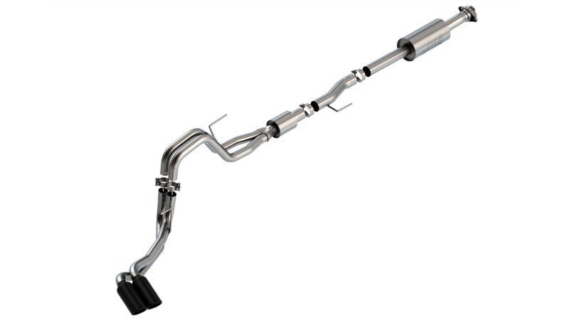 Borla F-150 2021 5.0L 4dr CC SB EC STB Lariat/KR/Pltm/LTD 3/2.25 DSE Cat-Back S-Type Black CHR Tips - Crew Original