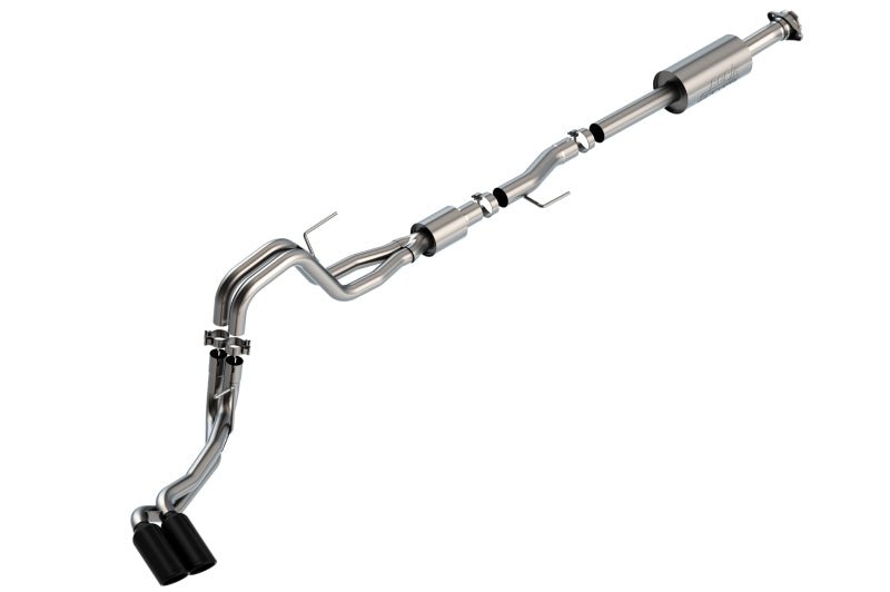 Borla F-150 2021 5.0L 4dr CC SB EC STB Lariat/KR/Pltm/LTD 3/2.25 DSE Cat-Back S-Type Black CHR Tips - Crew Original