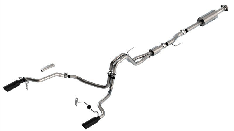 Borla F-150 2021 5.0L 4dr CC SB EC STB Lariat/KR/Pltnm/LTD 3/2.25 SRE Cat-Back S-Type Black CHR Tips - Crew Original
