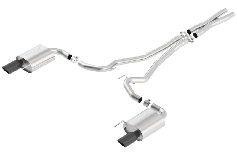 Borla S-Type Cat-Back 15-17 Ford Mustang GT 5.0L V8 MT/AT 2.5in pipe 4in tip (Black Chrome) - Crew Original