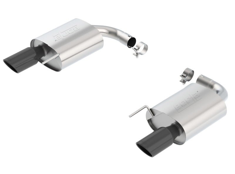 Borla S-Type Rear Section 15-17 Ford Mustang GT 5.0L V8 MT/AT 2.5in pipe 4in tip (Black Chrome) - Crew Original
