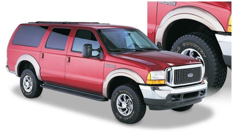 Bushwacker 00-05 Ford Excursion OE Style Flares 4pc - Black - Crew Original