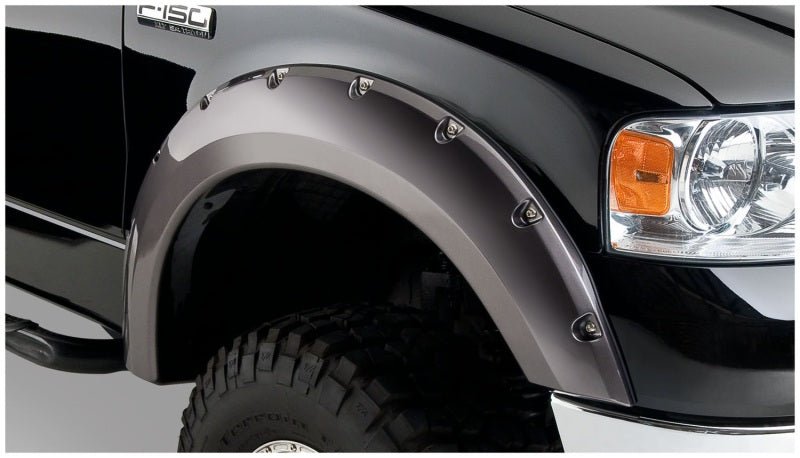 Bushwacker 04-08 Ford F-150 Pocket Style Flares 2pc - Black - Crew Original