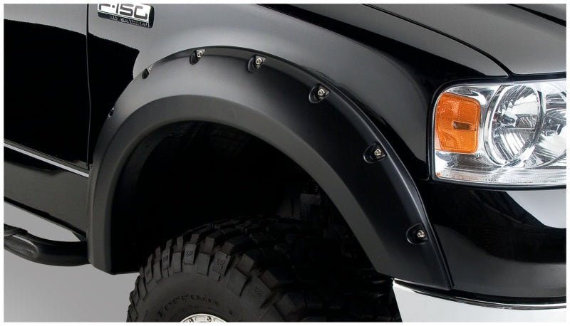 Bushwacker 04-08 Ford F-150 Pocket Style Flares 2pc - Black - Crew Original