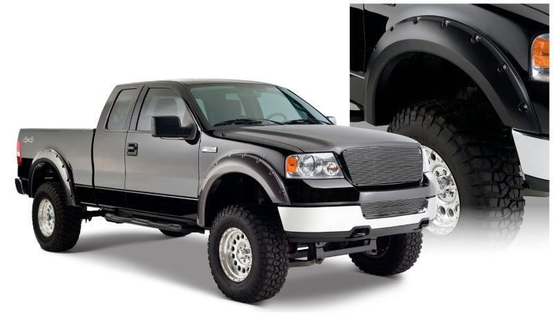 Bushwacker 04-08 Ford F-150 Styleside Pocket Style Flares 4pc 66.0/78.0/96.0in Bed - Black - Crew Original