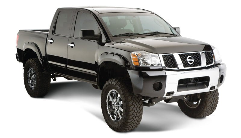 Bushwacker 04-15 Nissan Titan Pocket Style Flares 4pc 67.1/78.9/84/96in - Black - Crew Original
