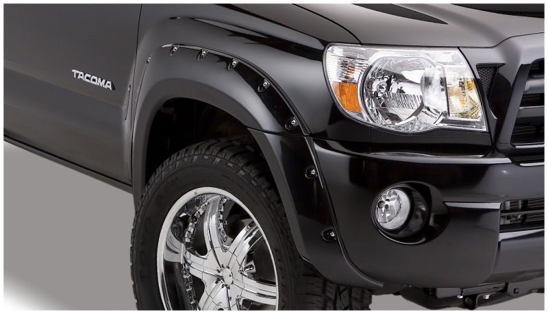 Bushwacker 05-11 Toyota Tacoma Fleetside Pocket Style Flares 4pc 73.5in Bed - Black - Crew Original