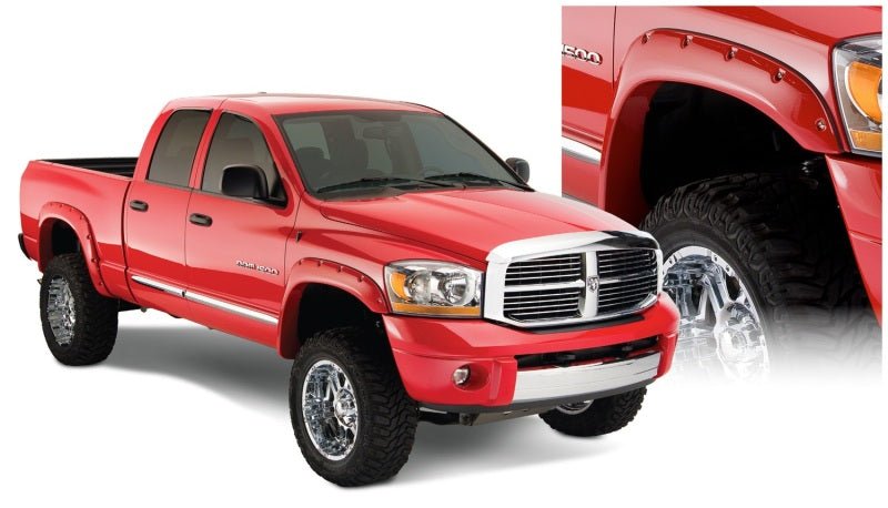 Bushwacker 06-08 Dodge Ram 1500 Fleetside Pocket Style Flares 4pc 97.9/98.3in Bed - Black - Crew Original