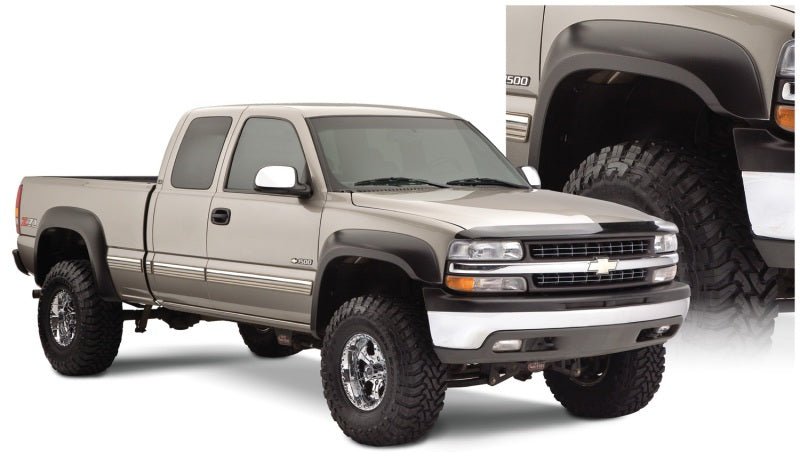 Bushwacker 07-07 Chevy Silverado 1500 Classic Fleetside Extend-A-Fender Style Flares 4pc - Black - Crew Original