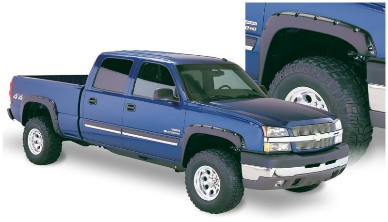 Bushwacker 07-07 Chevy Silverado 1500 Classic Fleetside Pocket Style Flares 4pc - Black - Crew Original