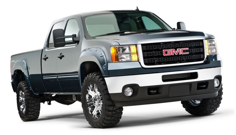 Bushwacker 07-10 GMC Sierra 3500 Fleetside Boss Pocket Style Flares 4pc Excludes Dually - Black - Crew Original
