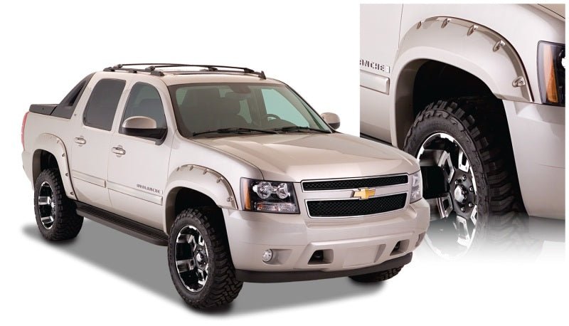 Bushwacker 07-13 Chevy Avalanche Pocket Style Flares 4pc - Black - Crew Original