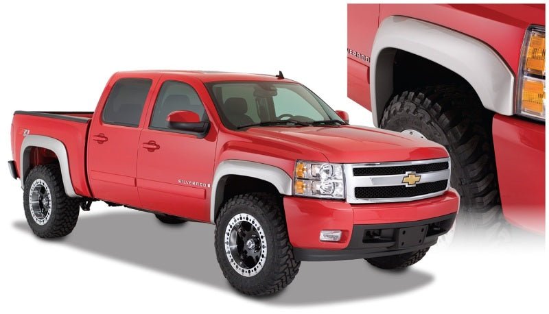 Bushwacker 07-13 Chevy Silverado 1500 Fleetside Extend-A-Fender Style Flares 4pc 69.3in Bed - Black - Crew Original