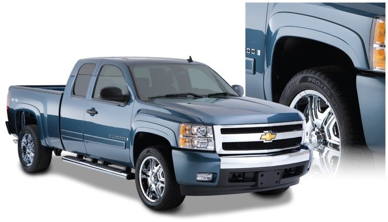 Bushwacker 07-13 Chevy Silverado 1500 Fleetside OE Style Flares 4pc 69.3in Bed - Black - Crew Original