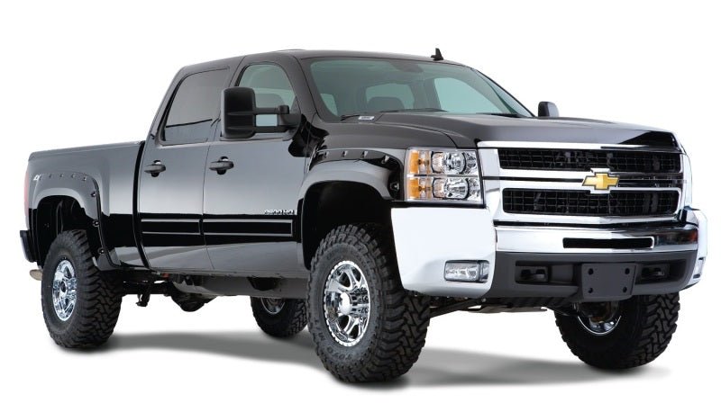 Bushwacker 07-13 Chevy Silverado 1500 Fleetside Pocket Style Flares 4pc 69.3in Bed - Black - Crew Original