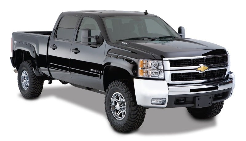 Bushwacker 07-13 Chevy Silverado 1500 Fleetside Pocket Style Flares 4pc 78.7/97.6in Bed - Black - Crew Original