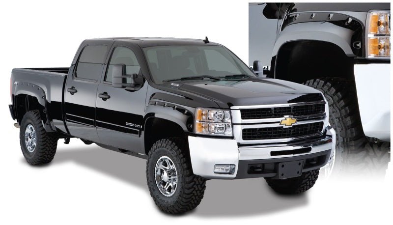 Bushwacker 07-13 Chevy Silverado 1500 Fleetside Pocket Style Flares 4pc 78.7/97.6in Bed - Black - Crew Original