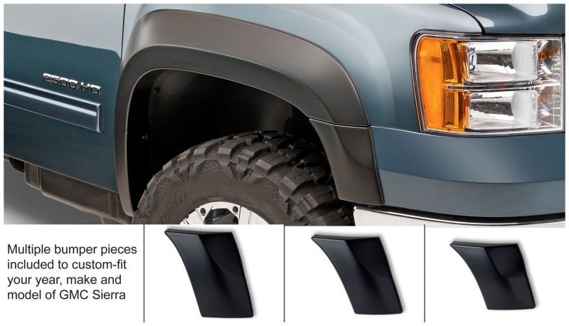 Bushwacker 07-13 GMC Sierra 1500 Fleetside Extend-A-Fender Style Flares 4pc 78.7/97.6in Bed - Black - Crew Original