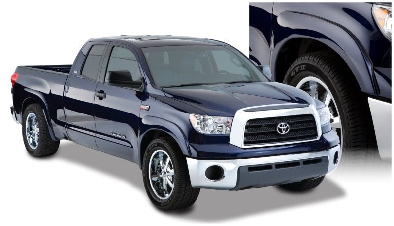 Bushwacker 07-13 Toyota Tundra Fleetside OE Style Flares 4pc w/ Factory Mudflap - Black - Crew Original