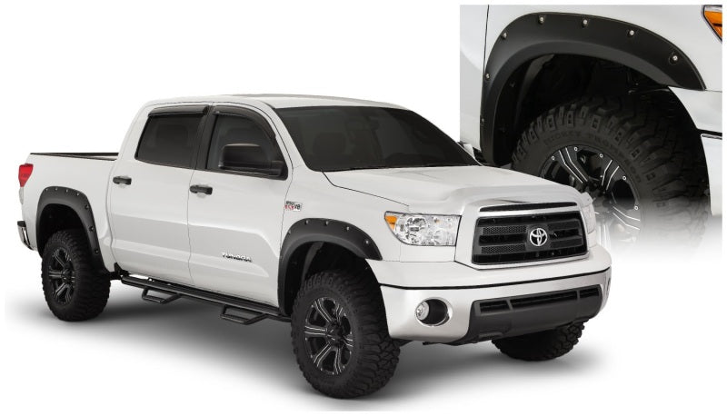 Bushwacker 07-13 Toyota Tundra Fleetside Pocket Style Flares 4pc 97.6/78.7/66.7in Bed - Black - Crew Original