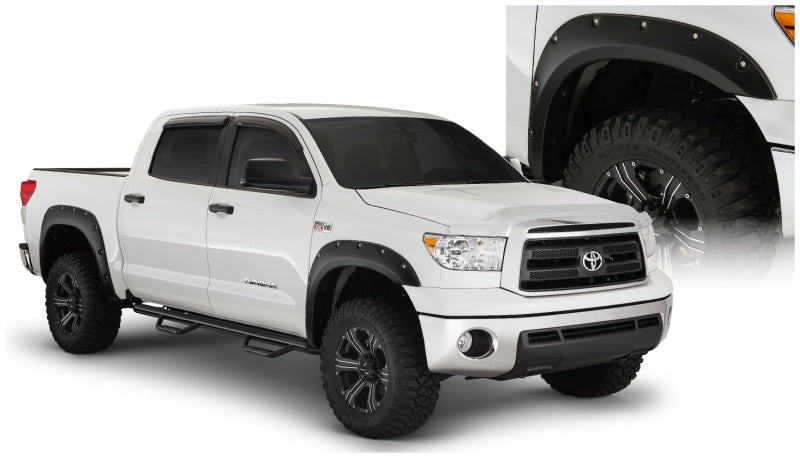 Bushwacker 07-13 Toyota Tundra Fleetside Pocket Style Flares 4pc 97.6/78.7/66.7in Bed - Black - Crew Original
