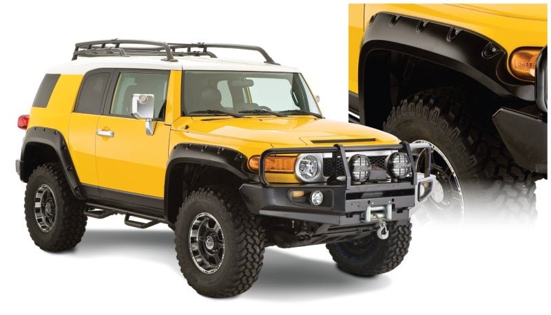 Bushwacker 07-14 Toyota FJ Cruiser Pocket Style Flares 4pc - Black - Crew Original