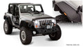 Bushwacker 07-18 Jeep Wrangler Flat Style Flares 4pc Fits 2-Door Sport Utility Only - Black - Crew Original