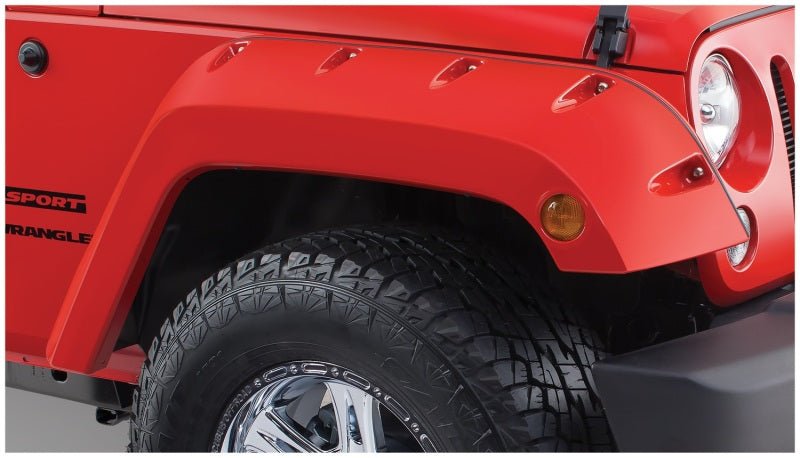 Bushwacker 07-18 Jeep Wrangler Pocket Style Flares 2pc - Black - Crew Original